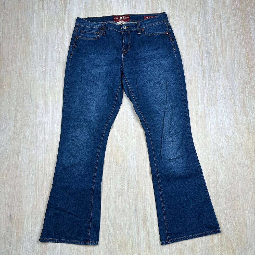 Lucky Brand Sofia Boot Mid Rise Blue Medium Wash Denim Boot Cut Ankle Jeans 29